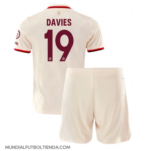 Camiseta Bayern Munich Alphonso Davies #19 Tercera Equipación Replica 2024-25 para niños mangas cortas (+ Pantalones cortos)